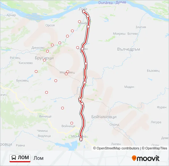 ЛОМ Bus Line Map