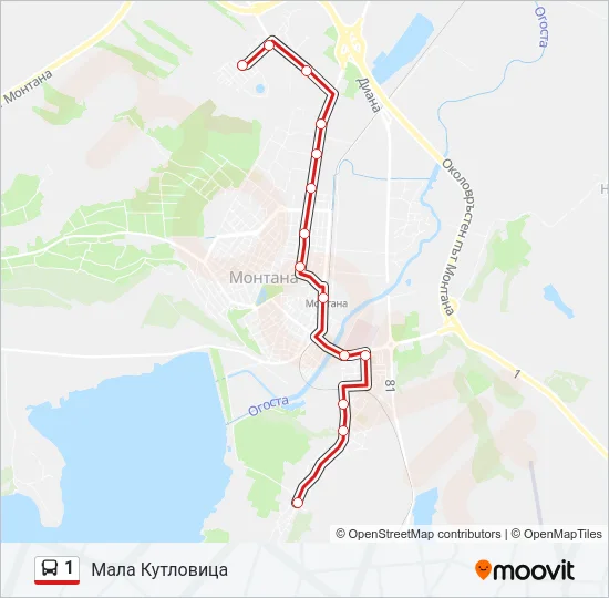 1 Bus Line Map