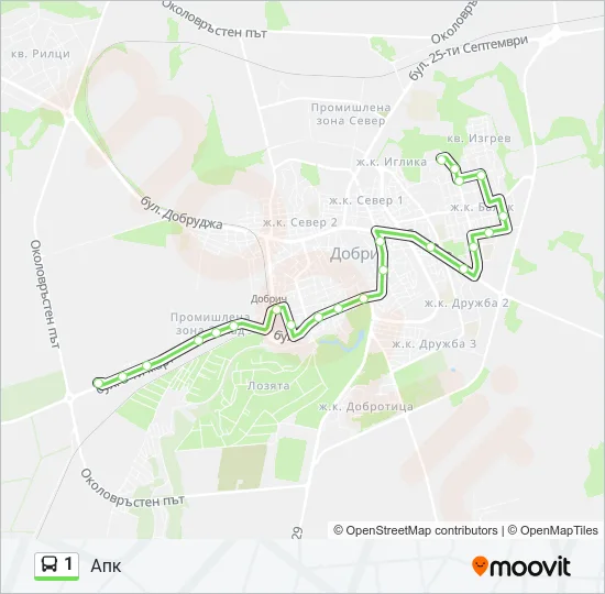 1 Bus Line Map