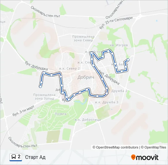 2 Bus Line Map