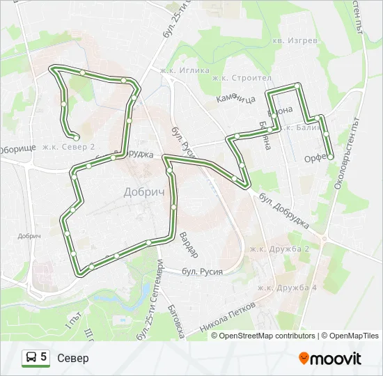 5 Bus Line Map