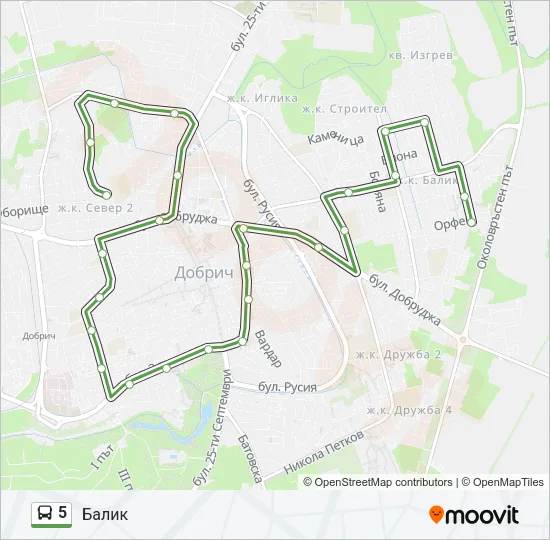 5 Bus Line Map