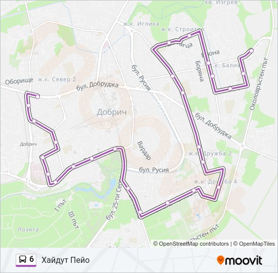 Автобус 6: карта маршрута