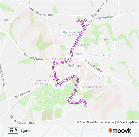 8 Bus Line Map