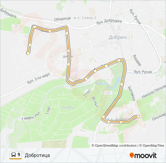 9 Bus Line Map