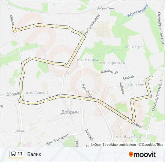 11 Bus Line Map