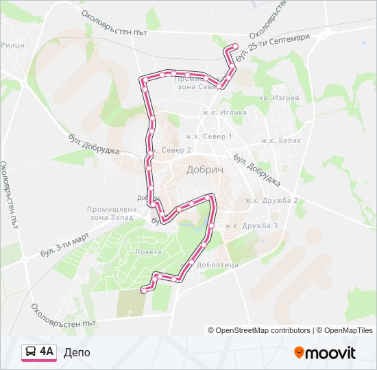 4А Bus Line Map