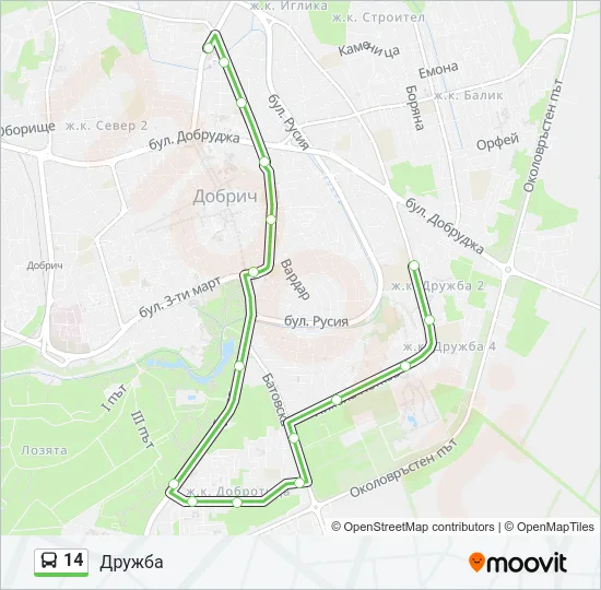 14 Bus Line Map