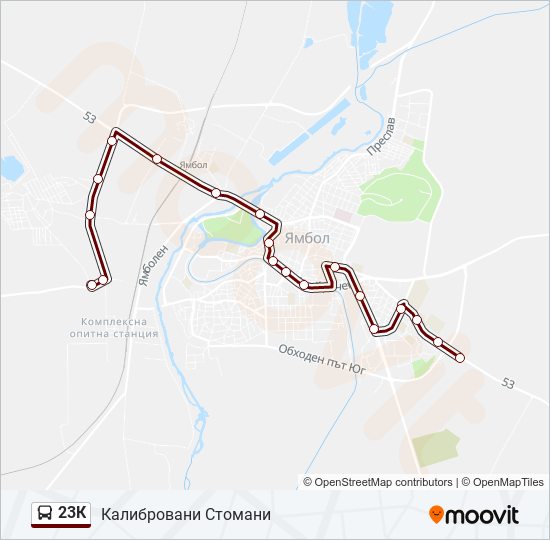 23К bus Line Map