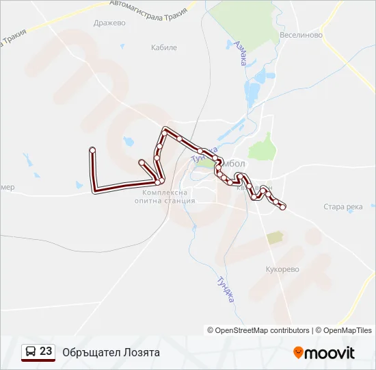 Автобус 23: карта маршрута