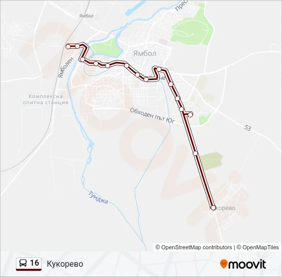 16 Bus Line Map