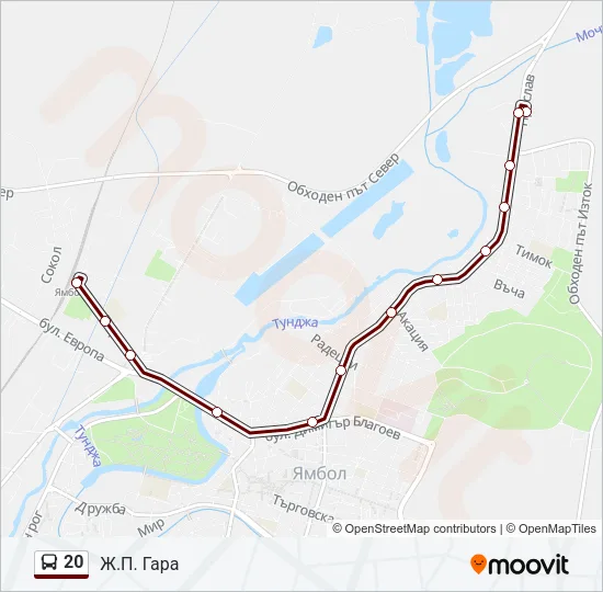 20 Bus Line Map