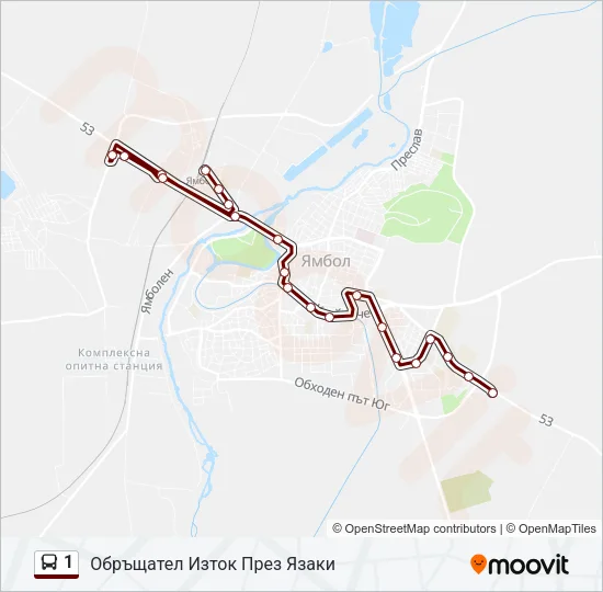 1 Bus Line Map