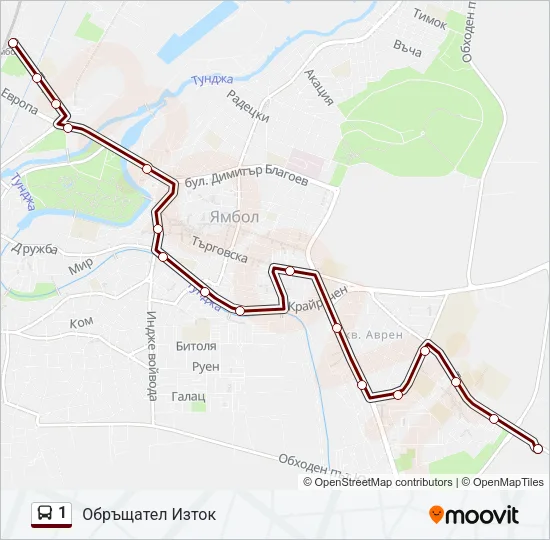 1 Bus Line Map