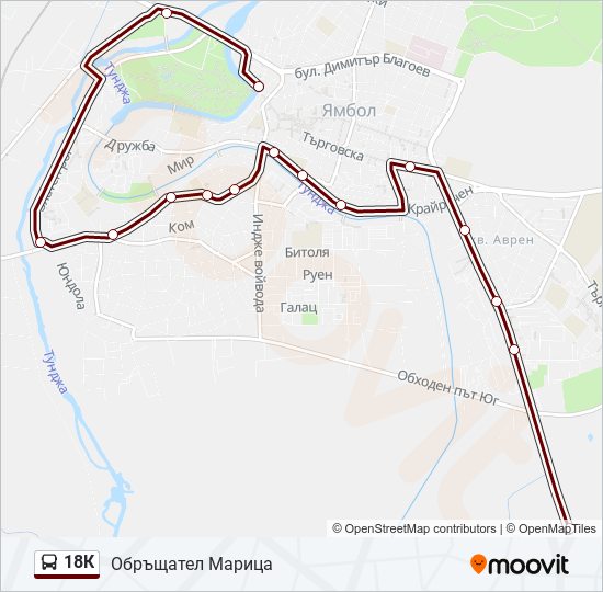 18К bus Line Map