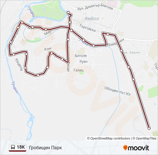 18К bus Line Map