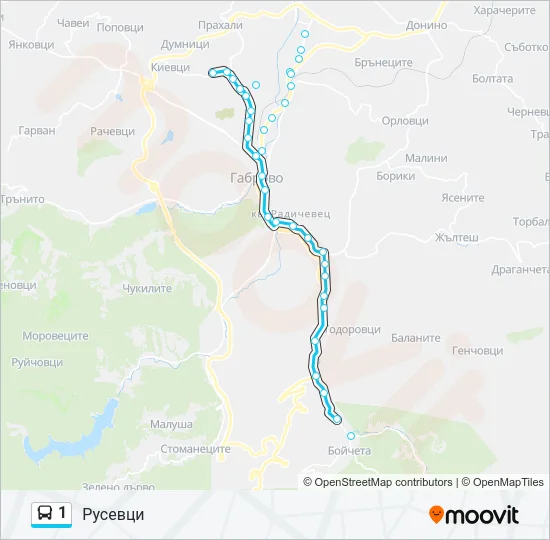 1 Bus Line Map