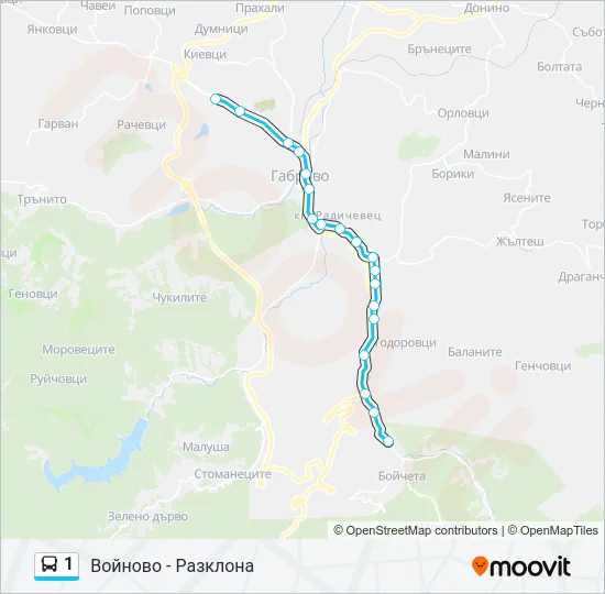 1 Bus Line Map