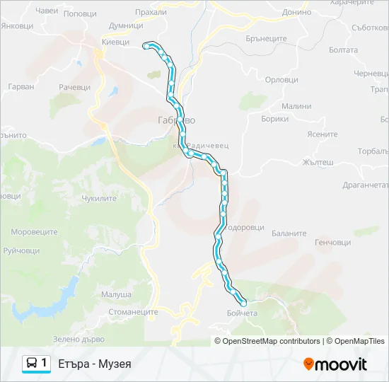1 Bus Line Map