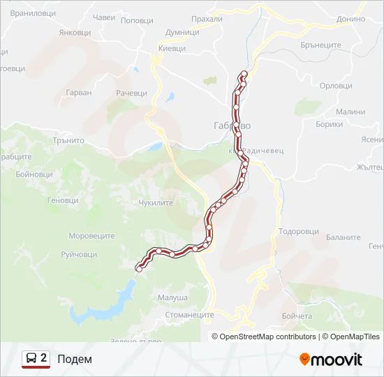 2 Bus Line Map