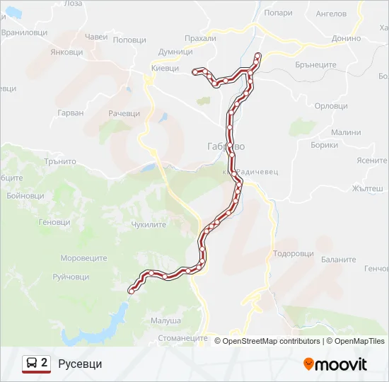 2 Bus Line Map