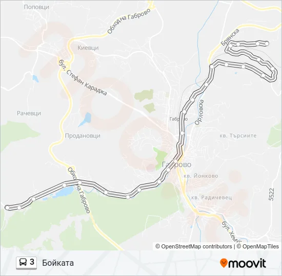 3 Bus Line Map