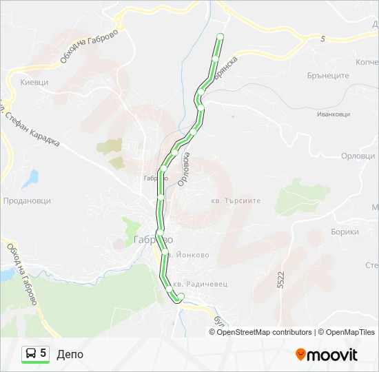 Автобус 5: карта маршрута