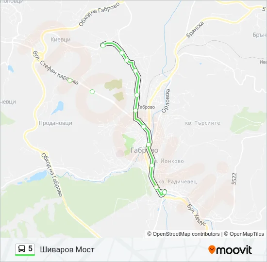 5 Bus Line Map