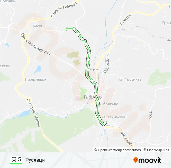 5 Bus Line Map
