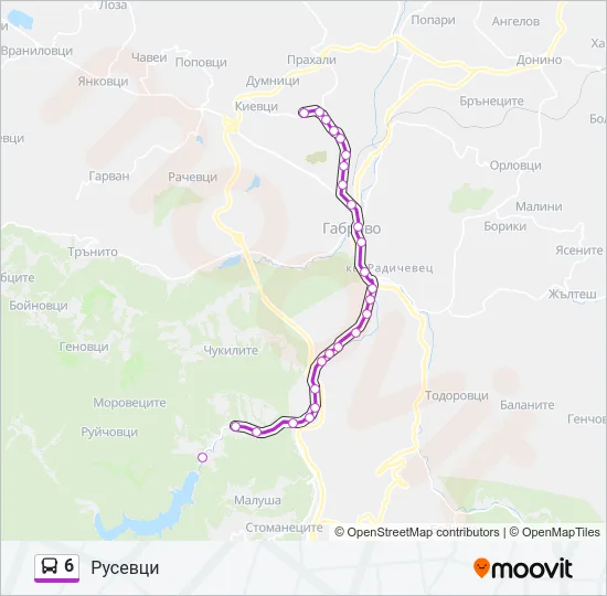 6 Bus Line Map