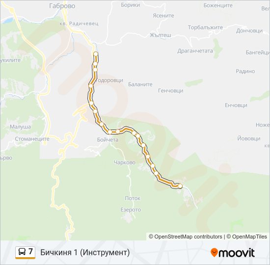 7 автобус Карта на Линията