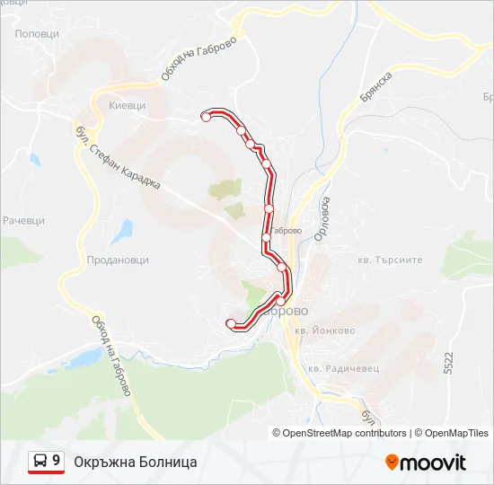 9 Bus Line Map