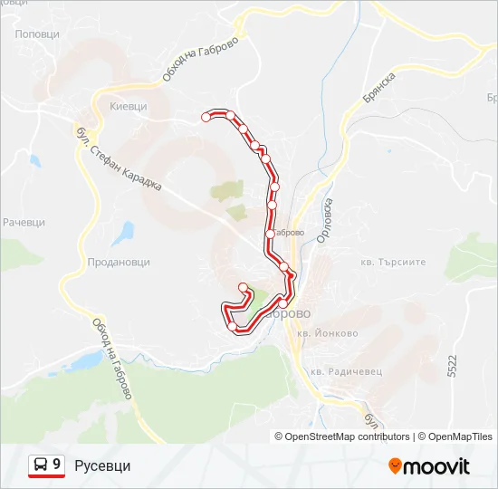 9 Bus Line Map