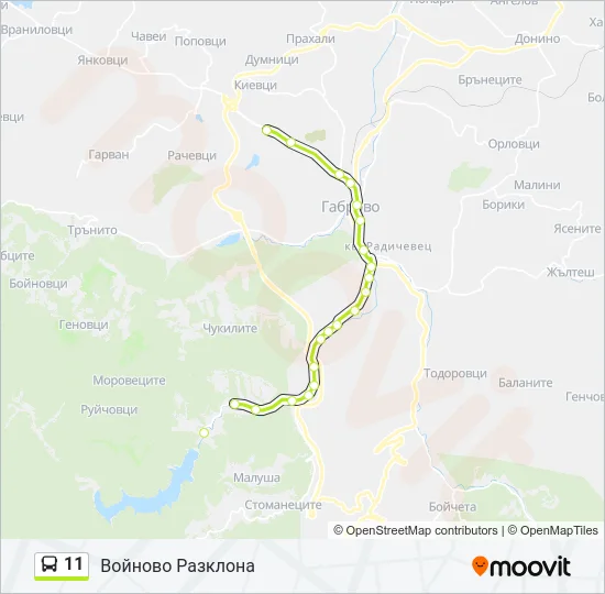 11 Bus Line Map