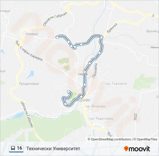 16 Bus Line Map