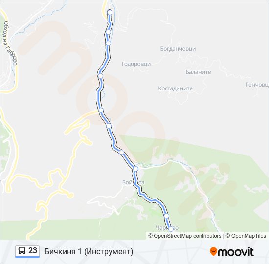 Автобус 23: карта маршрута