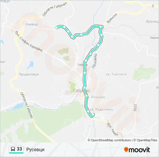 33 Bus Line Map