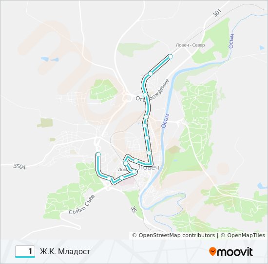 1 bus Line Map