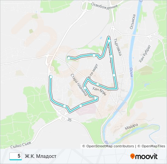 5 bus Line Map