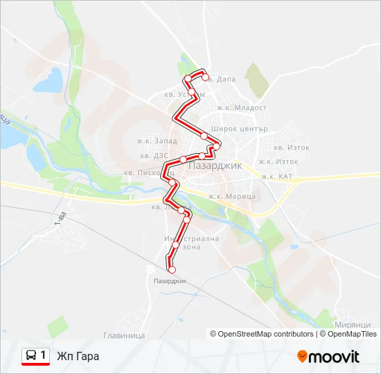 1 Bus Line Map