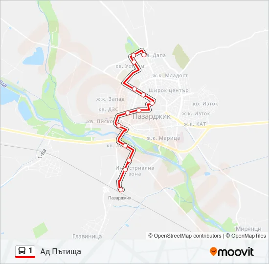 1 Bus Line Map