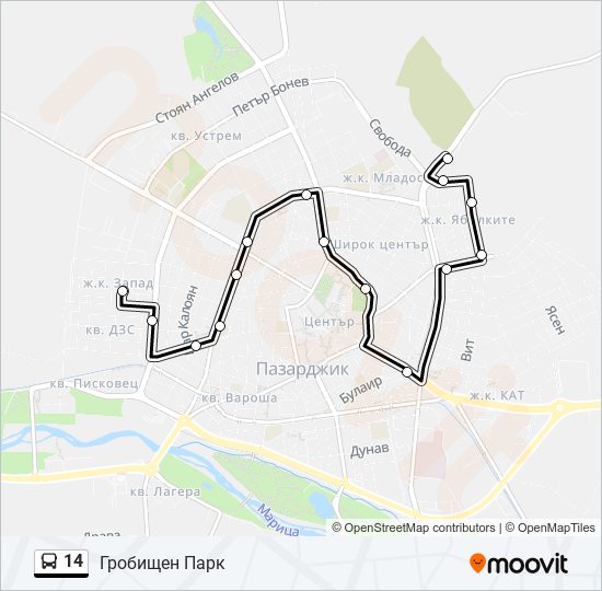 14 bus Line Map