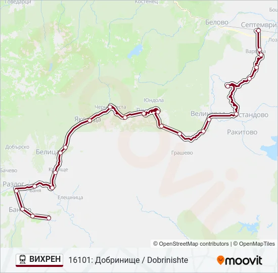 ВИХРЕН  Карта на Линията
