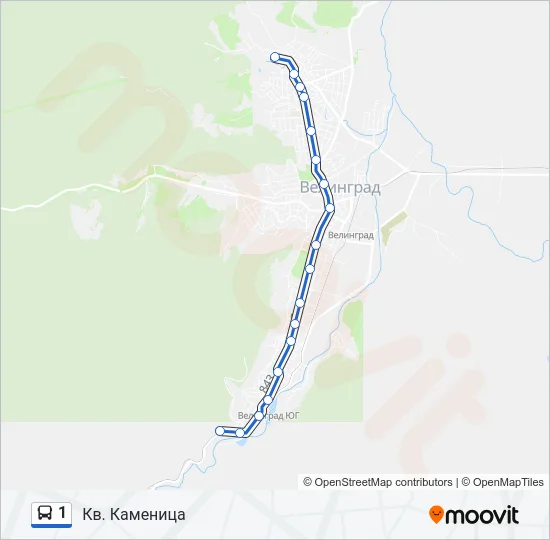1 Bus Line Map