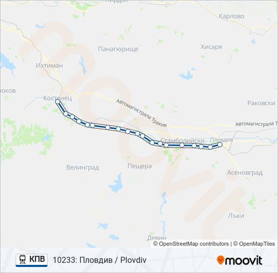 КПВ train Line Map