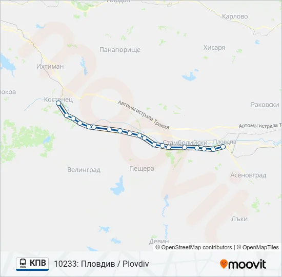 КПВ  Карта на Линията