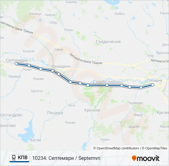 КПВ  Карта на Линията