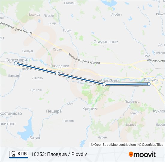 КПВ train Line Map