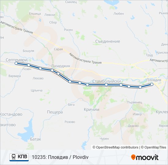 КПВ train Line Map