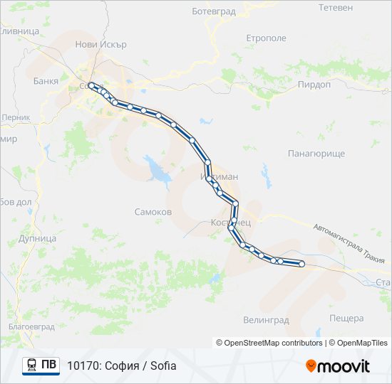 ПВ train Line Map